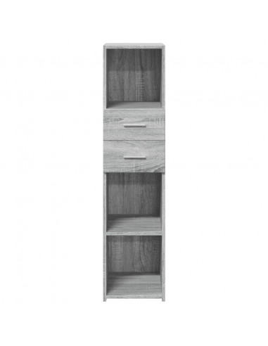 Credenza Grigio Sonoma 30x42,5x124 cm in Legno Multistrato
