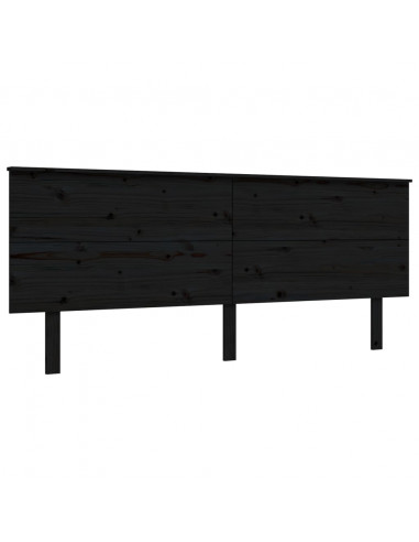 Giroletto con Testiera Nero 200x200 cm in Legno Massello