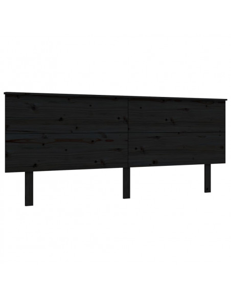 Giroletto con Testiera Nero 200x200 cm in Legno Massello