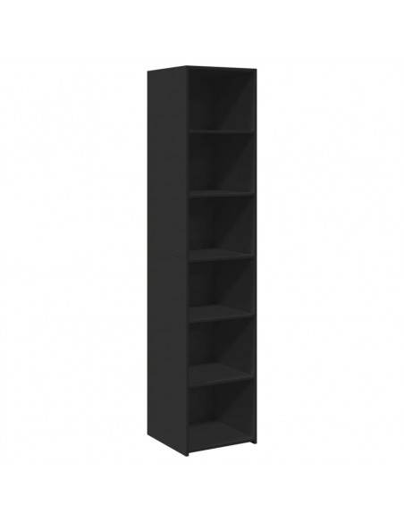 Credenza Nera 40x41x185cm in Legno Multistrato