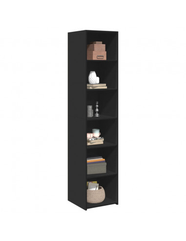 Credenza Nera 40x41x185cm in Legno Multistrato