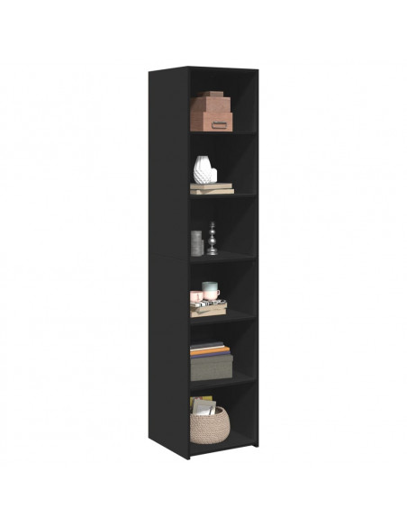 Credenza Nera 40x41x185cm in Legno Multistrato