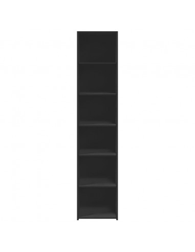 Credenza Nera 40x41x185cm in Legno Multistrato