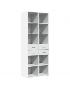 Credenza Bianca 70x42,5x185 cm in Legno Multistrato 2