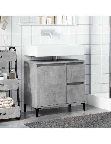 Mobile Lavabo da Bagno Grigio Rovere 65x33x60cm in Truciolato