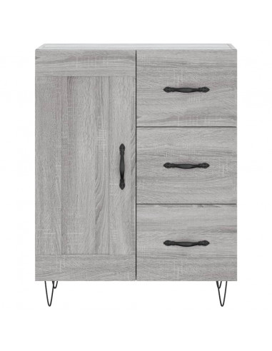 Credenza Grigio Sonoma 69,5x34x180 cm in Legno Multistrato