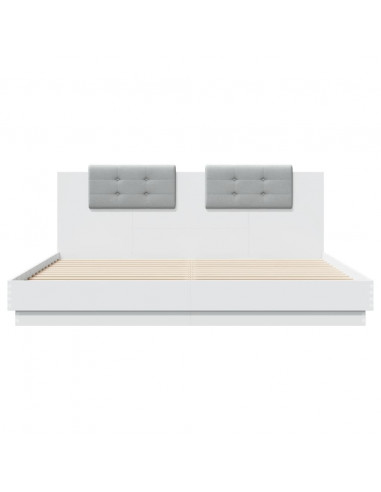 Giroletto con Testiera Bianco 200x200 cm in Legno Multistrato