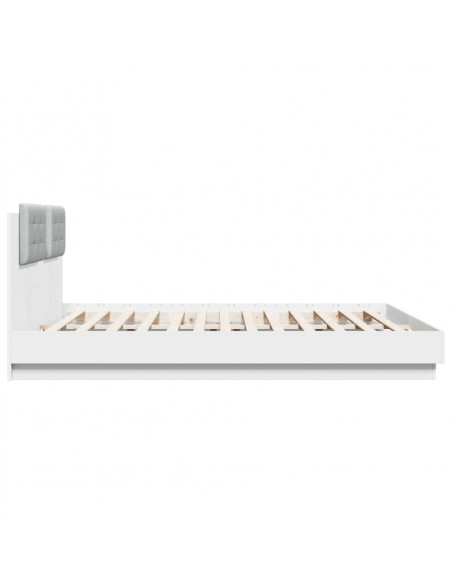 Giroletto con Testiera Bianco 200x200 cm in Legno Multistrato