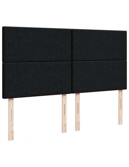 Giroletto a Molle con Materasso Nero 200x200 cm in Tessuto