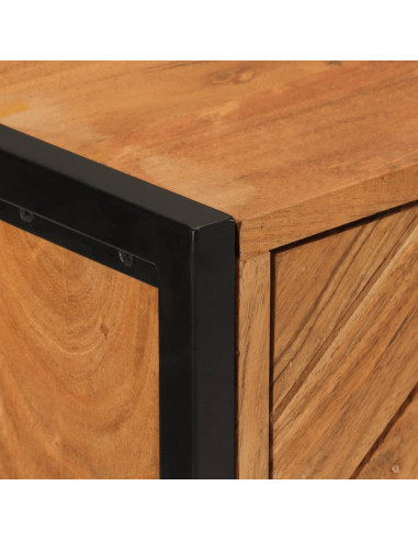 Mobile da Bagno 40x30x100 cm Legno Massello di Acacia e Ferro