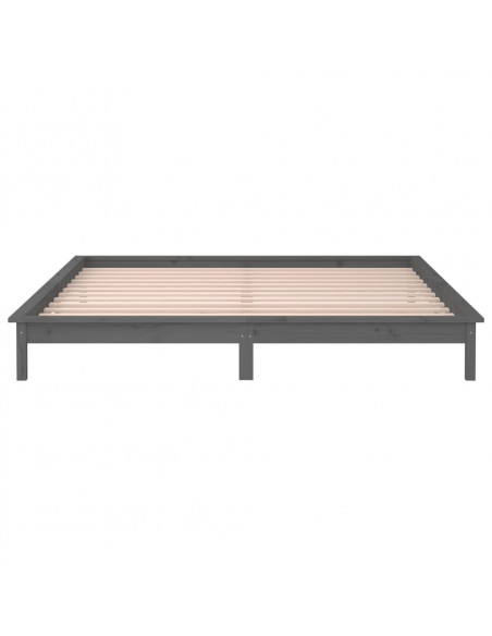 Giroletto con LED Grigio 200x200 cm in Legno Massello