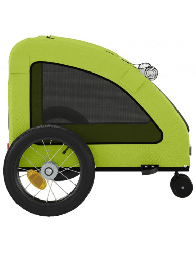 Rimorchio da Bici per Animali Verde Oxford e Ferro