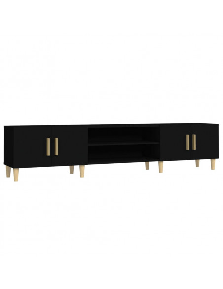 Mobile Porta TV Nero 180x31,5x40 cm in Legno Multistrato