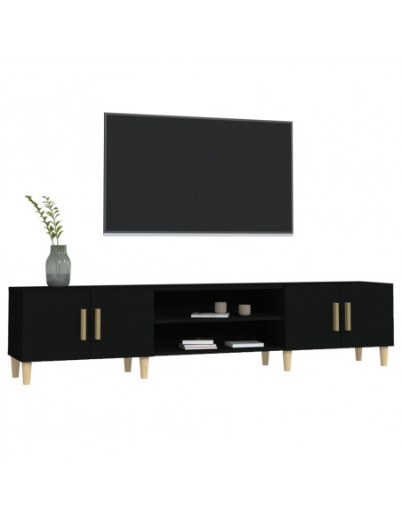Mobile Porta TV Nero 180x31,5x40 cm in Legno Multistrato