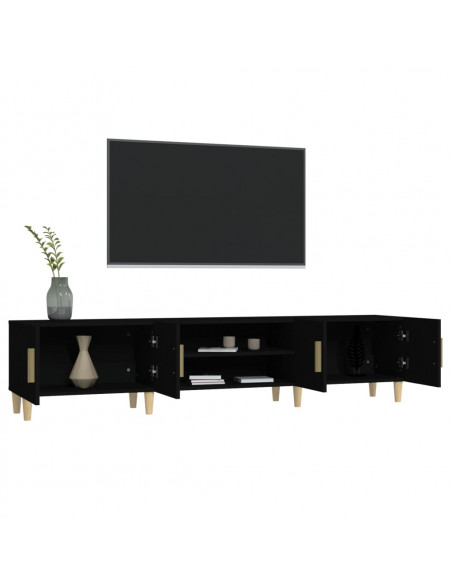 Mobile Porta TV Nero 180x31,5x40 cm in Legno Multistrato