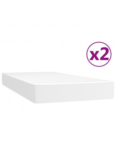 Giroletto a Molle con Materasso Bianco 200x200cm in Similpelle