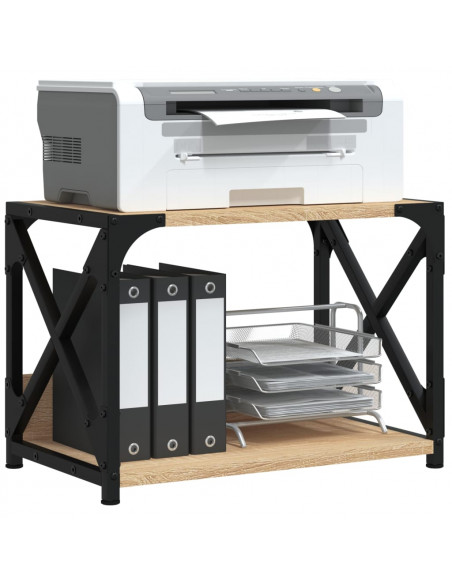 Supporto Stampante 2 Piani Rovere Sonoma 44x26x31,5 Multistrato