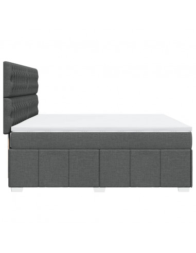 Giroletto a Molle con Materasso Grigio Scuro 180x200 cm Tessuto