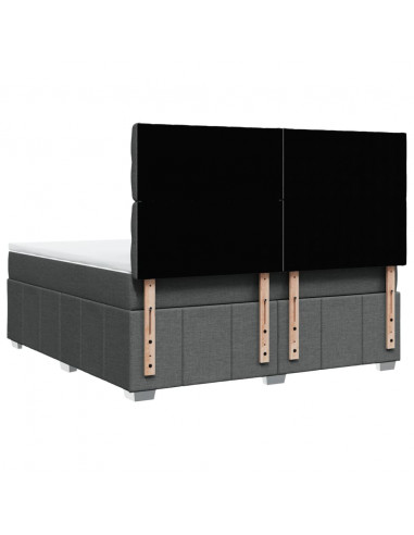 Giroletto a Molle con Materasso Grigio Scuro 180x200 cm Tessuto