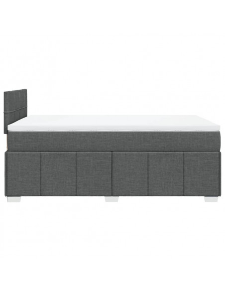 Giroletto a Molle con Materasso Grigio Scuro 120x200 cm Tessuto