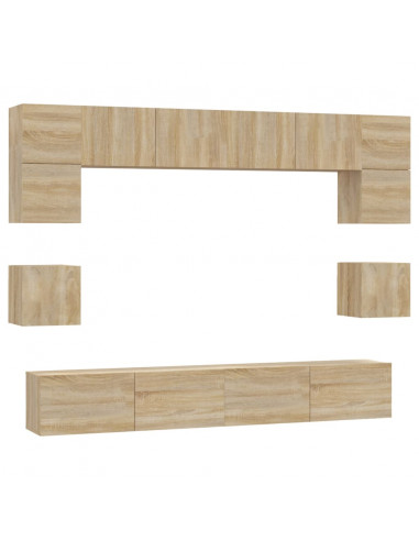 Set Mobili Porta TV 8pz Rovere Sonoma in Legno Multistrato