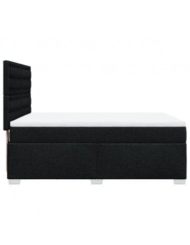 Giroletto a Molle con Materasso Nero 140x200 cm in Tessuto