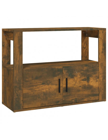 Credenza Rovere Fumo 80x30x60 cm in Legno Multistrato