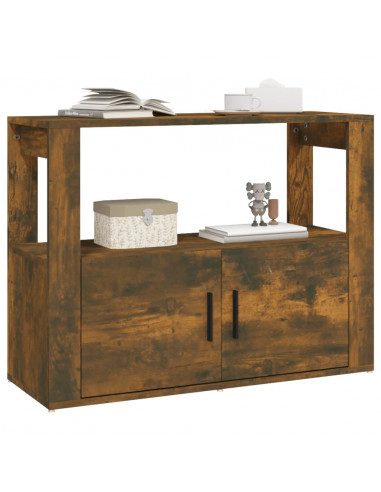 Credenza Rovere Fumo 80x30x60 cm in Legno Multistrato