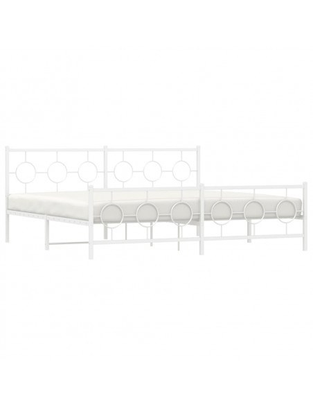 Giroletto con Testiera e Pediera Metallo Bianco 193x203 cm