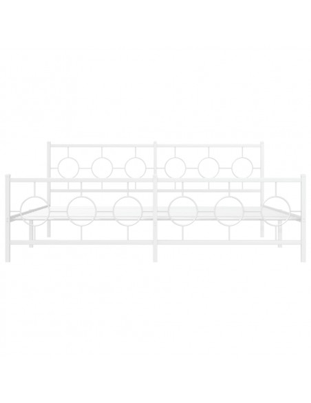 Giroletto con Testiera e Pediera Metallo Bianco 193x203 cm