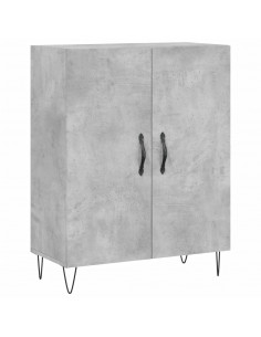 Credenza Grigio Cemento 69,5x34x180 cm in Legno Multistrato 2