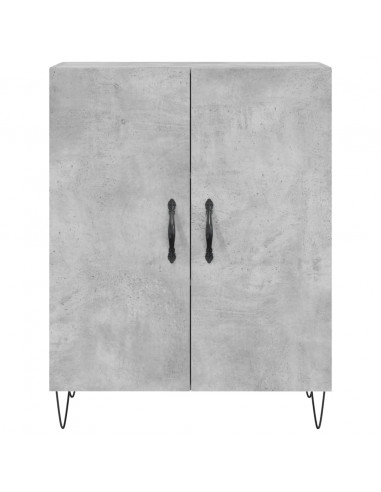 Credenza Grigio Cemento 69,5x34x180 cm in Legno Multistrato