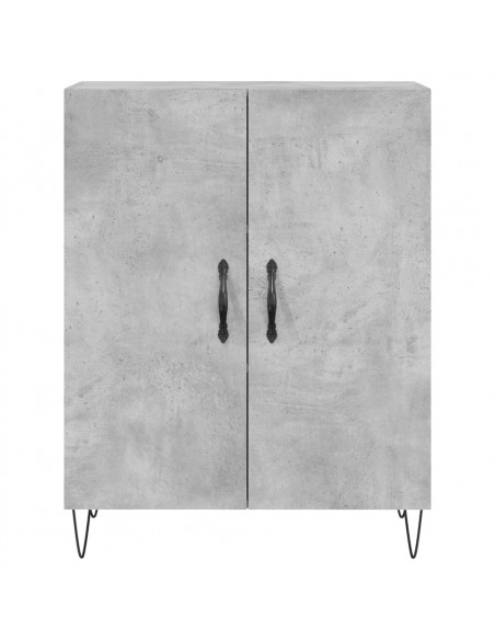 Credenza Grigio Cemento 69,5x34x180 cm in Legno Multistrato