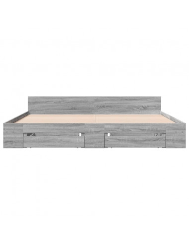 Giroletto Cassetti Grigio Sonoma 200x200 cm Legno Multistrato