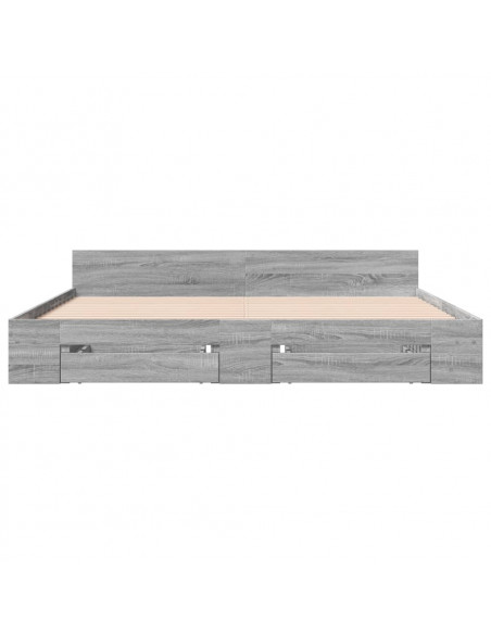 Giroletto Cassetti Grigio Sonoma 200x200 cm Legno Multistrato