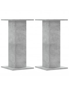 Supporti Altoparlanti 2 pz Grigio 30x30x40 cm Legno Multistrato 2