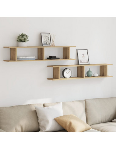 Mensole da Parete 2 pz Artigianale 105x18x20 cm in Truciolato