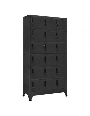 Armadietto con Serratura Antracite 90x40x180 cm in Acciaio