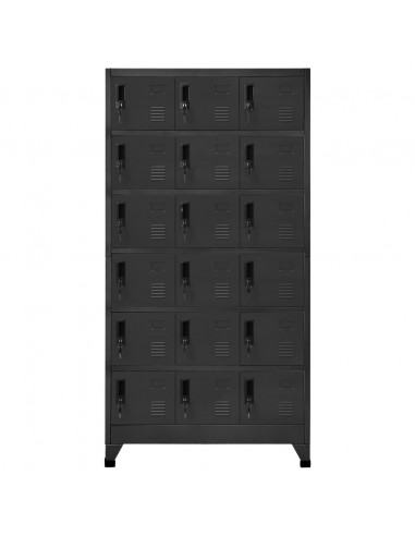 Armadietto con Serratura Antracite 90x40x180 cm in Acciaio