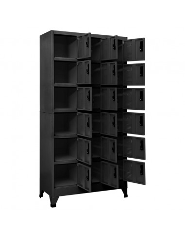 Armadietto con Serratura Antracite 90x40x180 cm in Acciaio