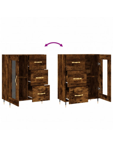 Credenza Rovere Fumo 69,5x34x90 cm in Legno Multistrato