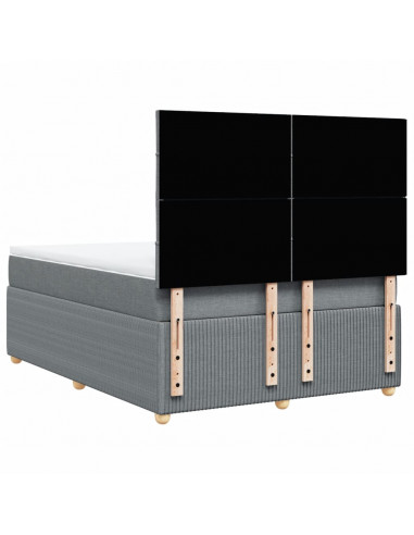 Giroletto a Molle con Materasso Grigio Chiaro 140x190cm Tessuto