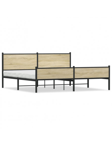 Giroletto senza Materaso in Metallo Rovere Sonoma 200x200 cm