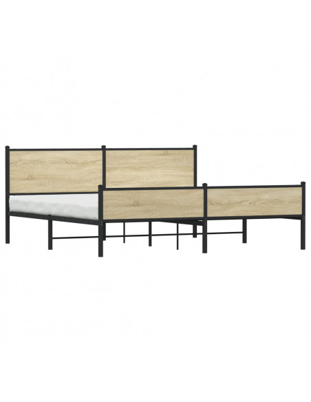 Giroletto senza Materaso in Metallo Rovere Sonoma 200x200 cm