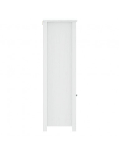 Mobile da Bagno BERG Bianco 40x34x110 cm Legno Massello di Pino