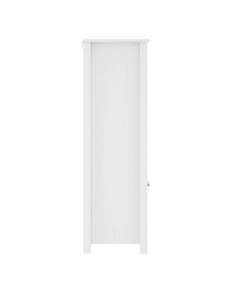 Mobile da Bagno BERG Bianco 40x34x110 cm Legno Massello di Pino