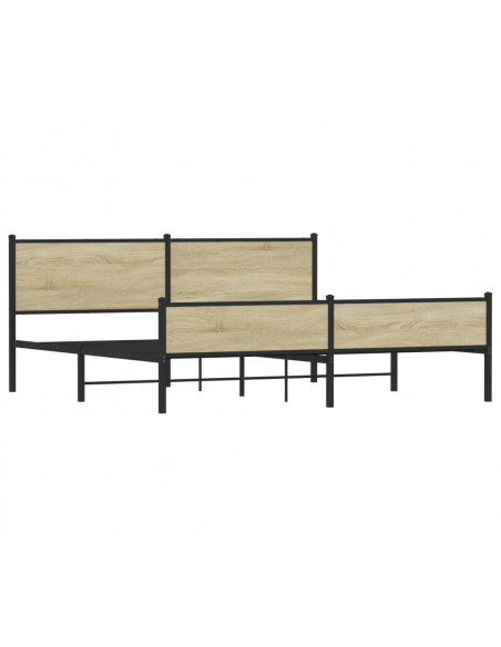 Giroletto senza Materaso in Metallo Rovere Sonoma 200x200 cm