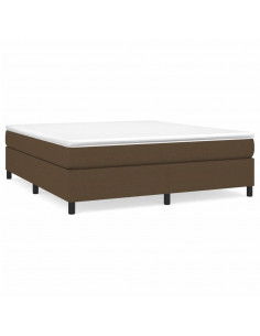 Giroletto a Molle con Materasso Marrone Scuro 160x200cm Tessuto 2
