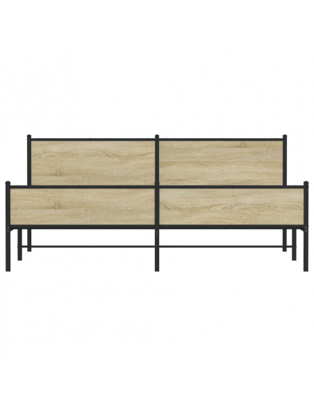 Giroletto senza Materaso in Metallo Rovere Sonoma 200x200 cm