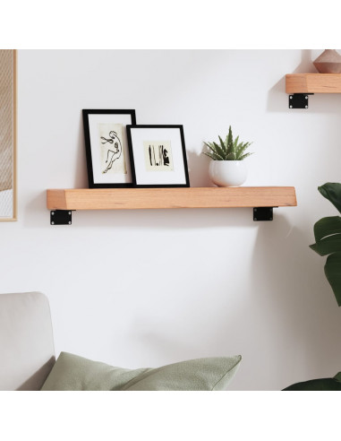 Ripiano Muro Marrone Chiaro 60x10x6 cm Massello Rovere Trattato